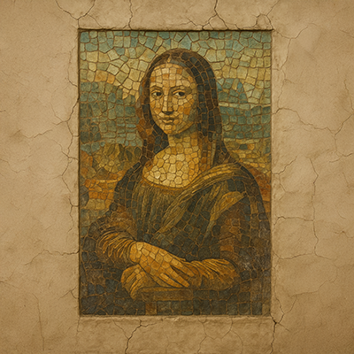 fresque en mosaïque d'après une photo